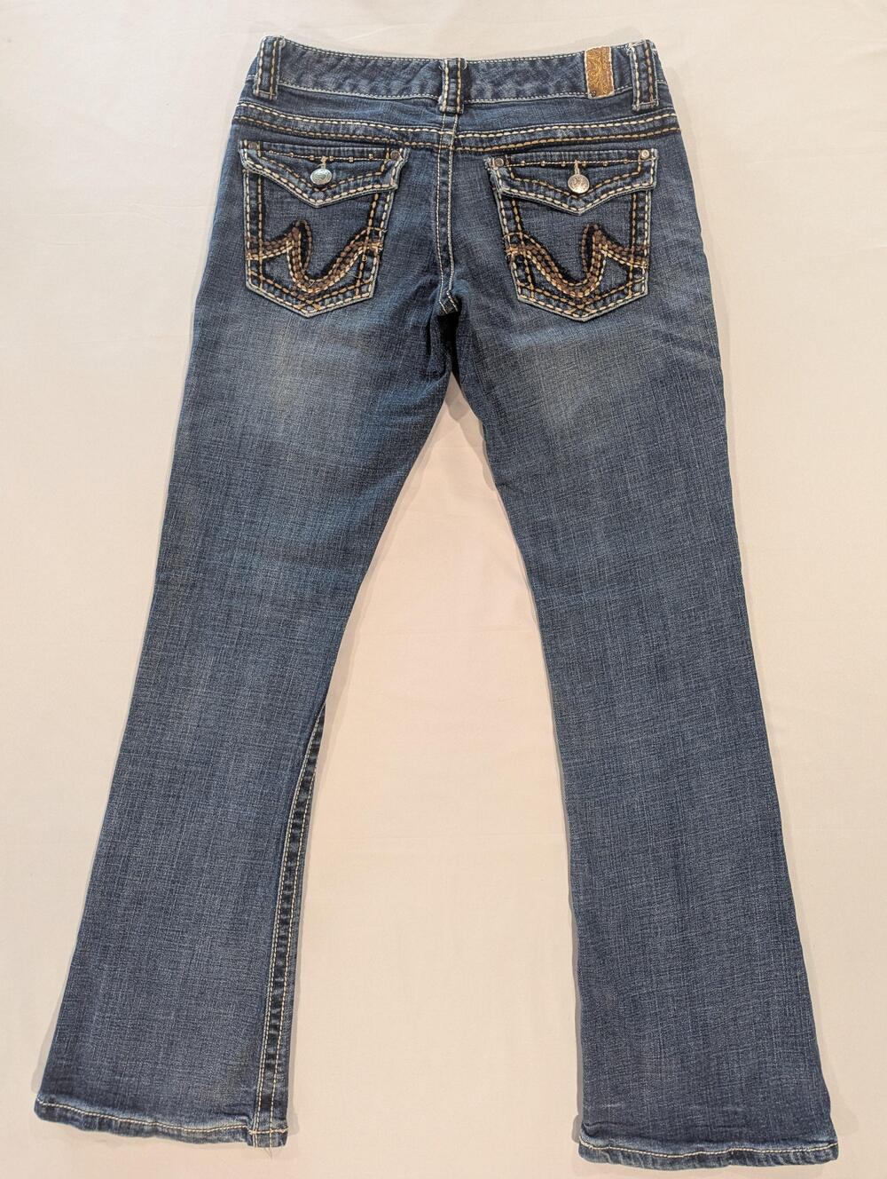Maurices Jeans Juniors 5/6 RGL Blue Med Wash Low Rise Bootcut Stretch Denim